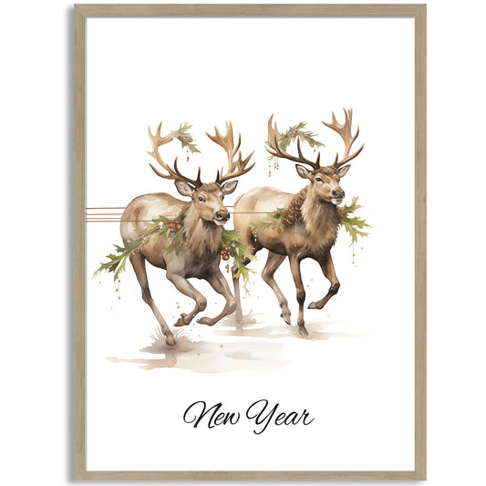 Reindeer Christmas Print (C)