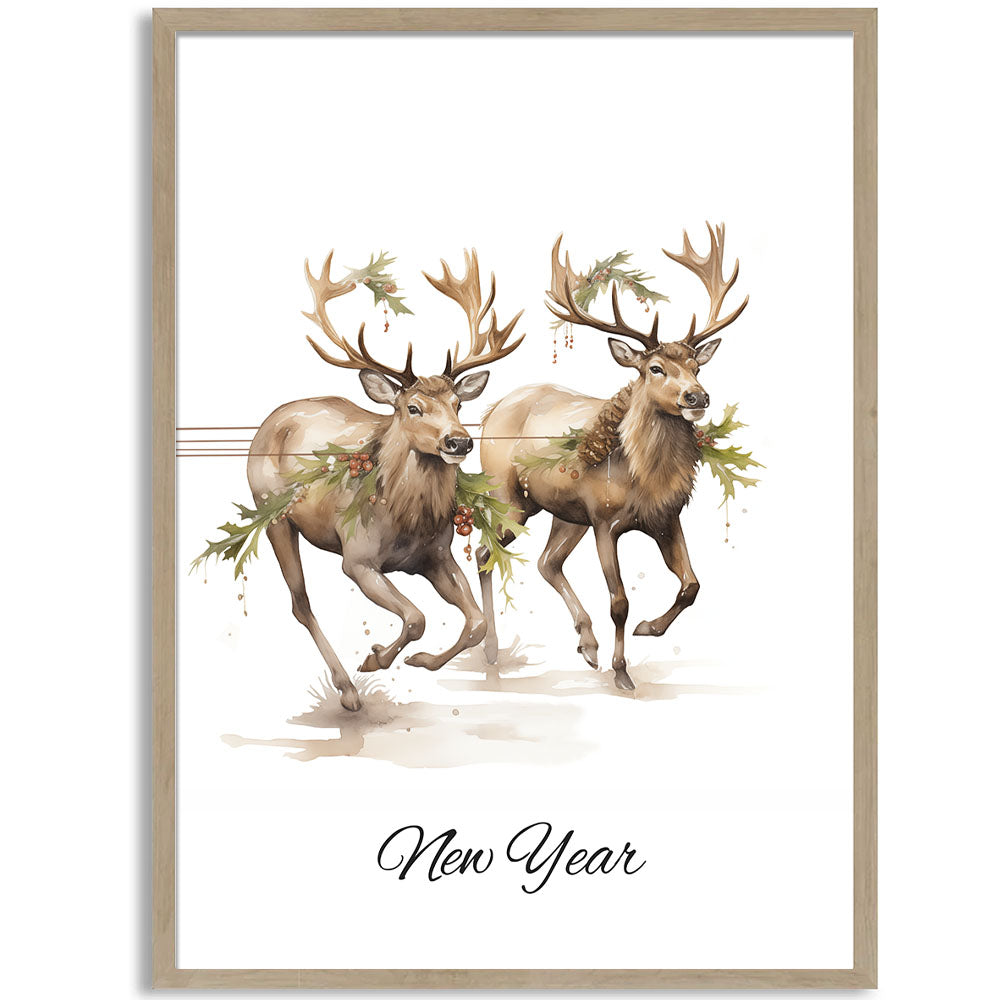 Reindeer Christmas Print (C)