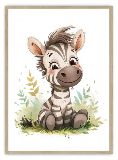 Бебе зебра, изкуствен печат за детска стая
