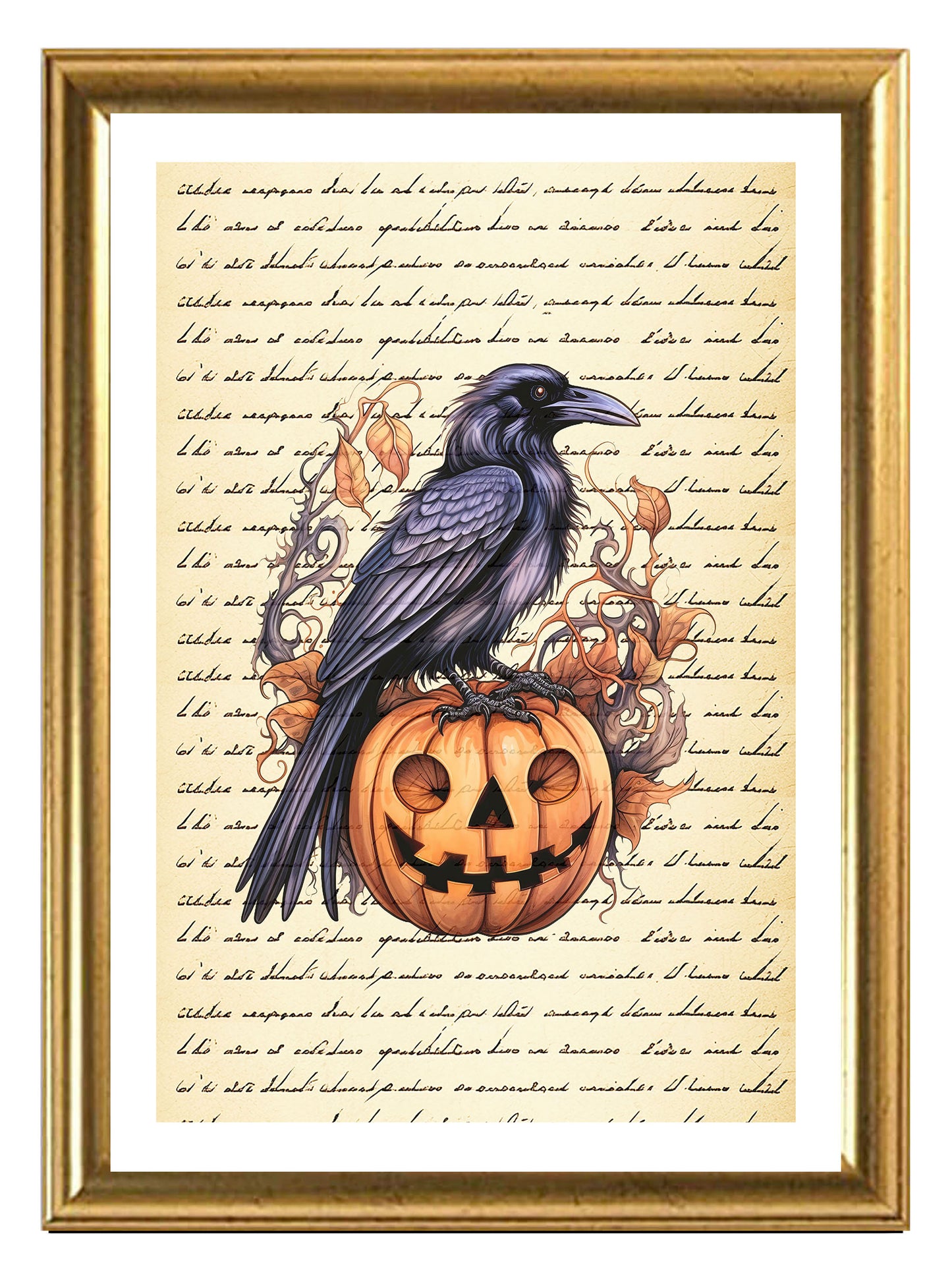 Halloween Raven Art Print