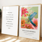 William Morris Inspired, Signed - Hummingbird Print