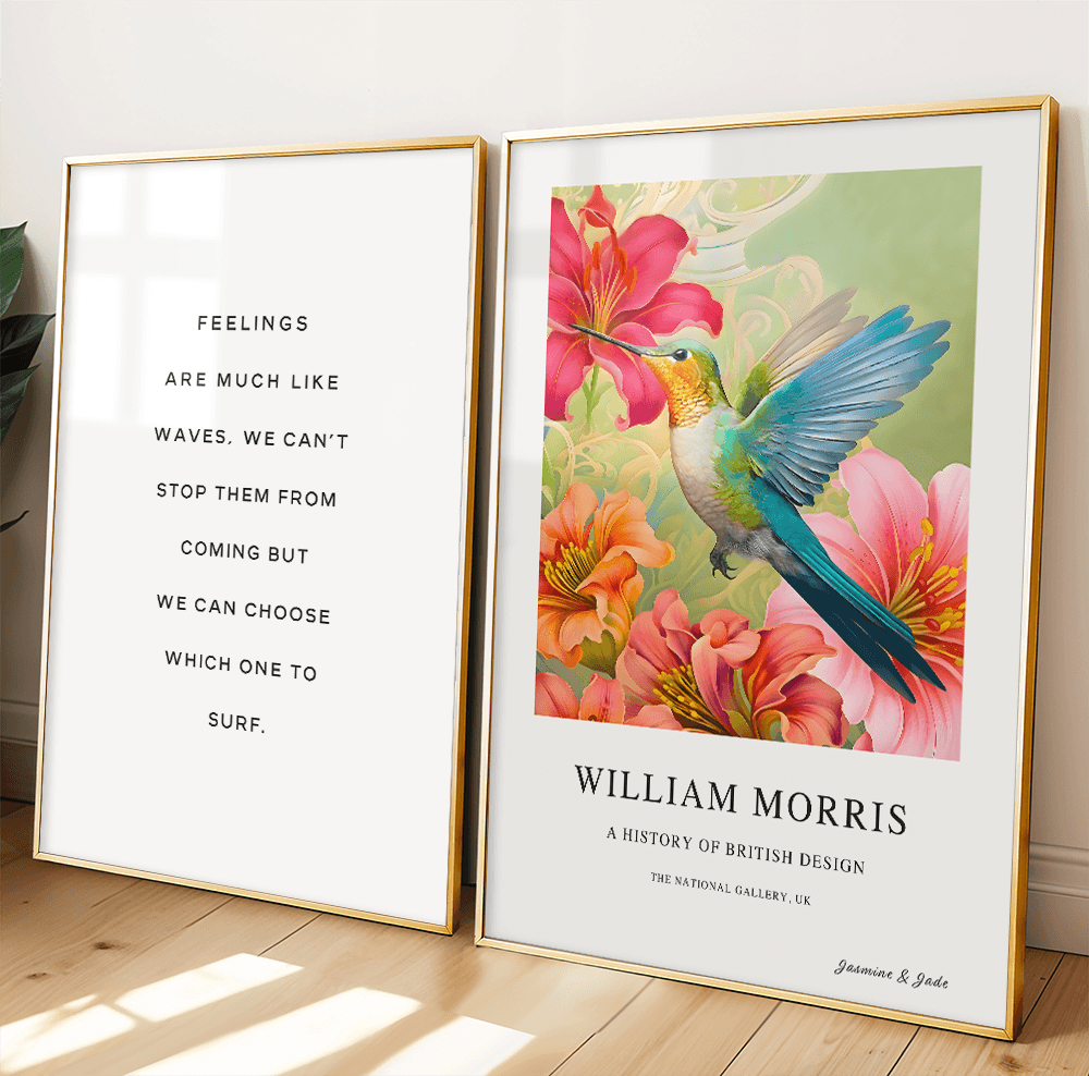 William Morris Inspired, Signed - Hummingbird Print