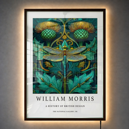 Lampu Seni Berbingkai LED Backlit William Morris - Capung