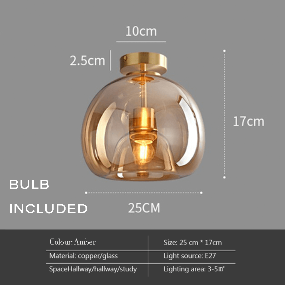 Modern Amber glass pendant light, ceiling light