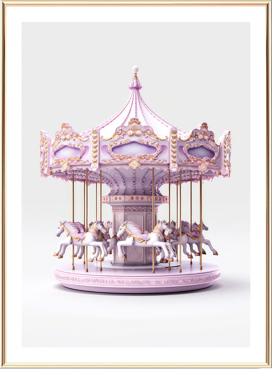 Magical French Carousel Art Print