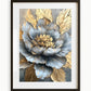 Gold Grey Flower Art Print