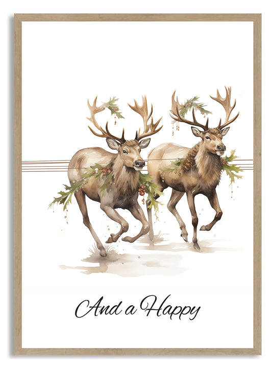 Reindeer Christmas Print (B)