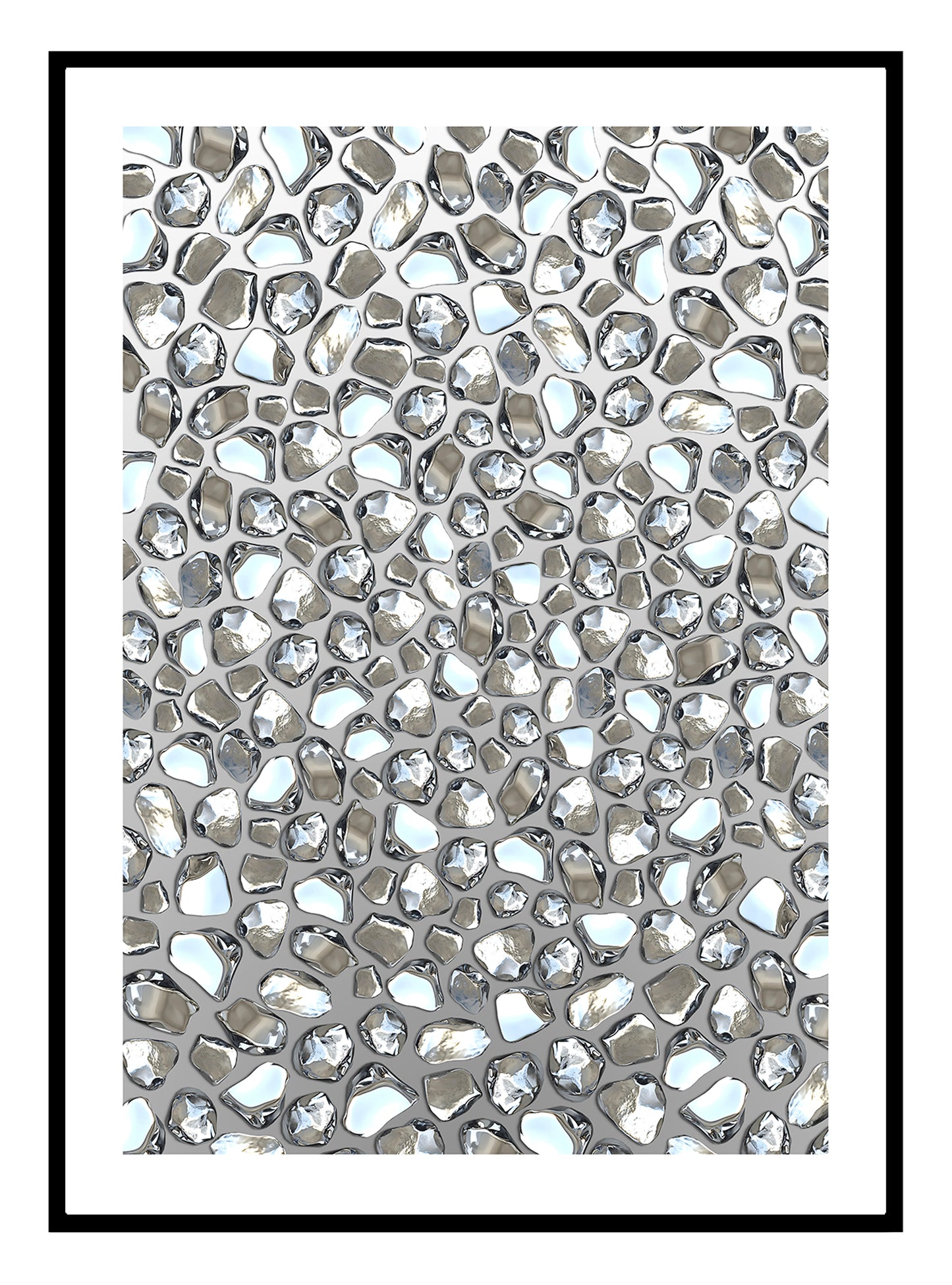 Chrome Pebbles Art Print