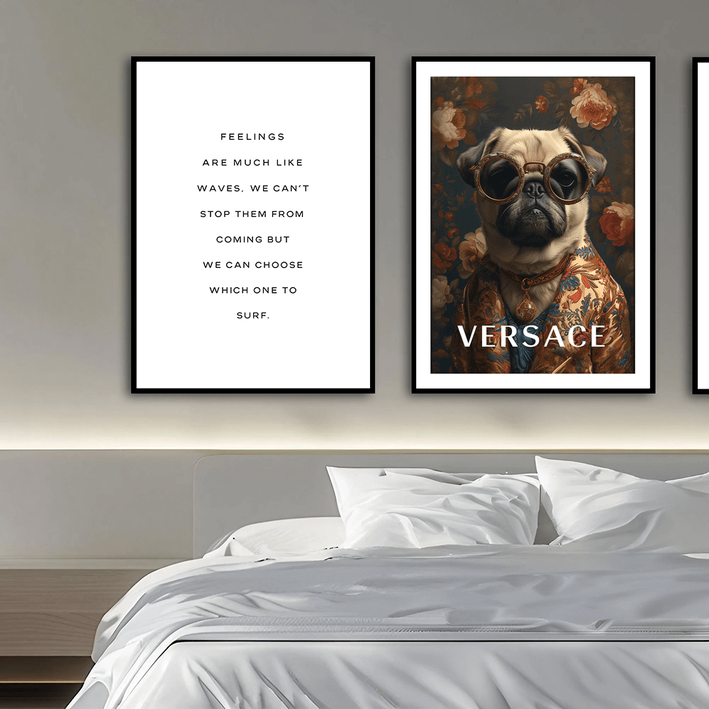 Versace Pug Art Print