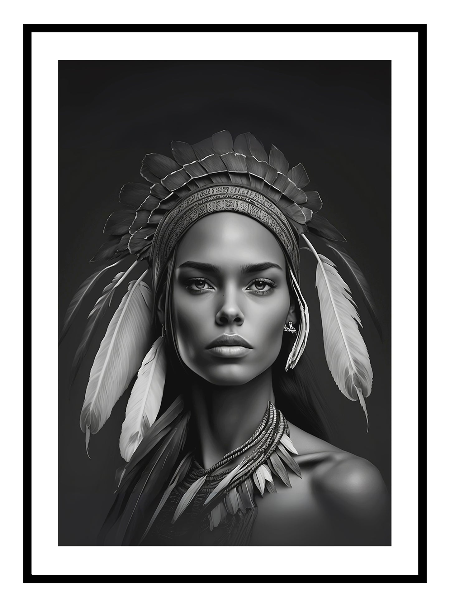 "Strong" American Indian Art Print (Portrait)