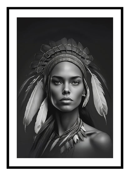 "Strong" American Indian Art Print (Portrait)