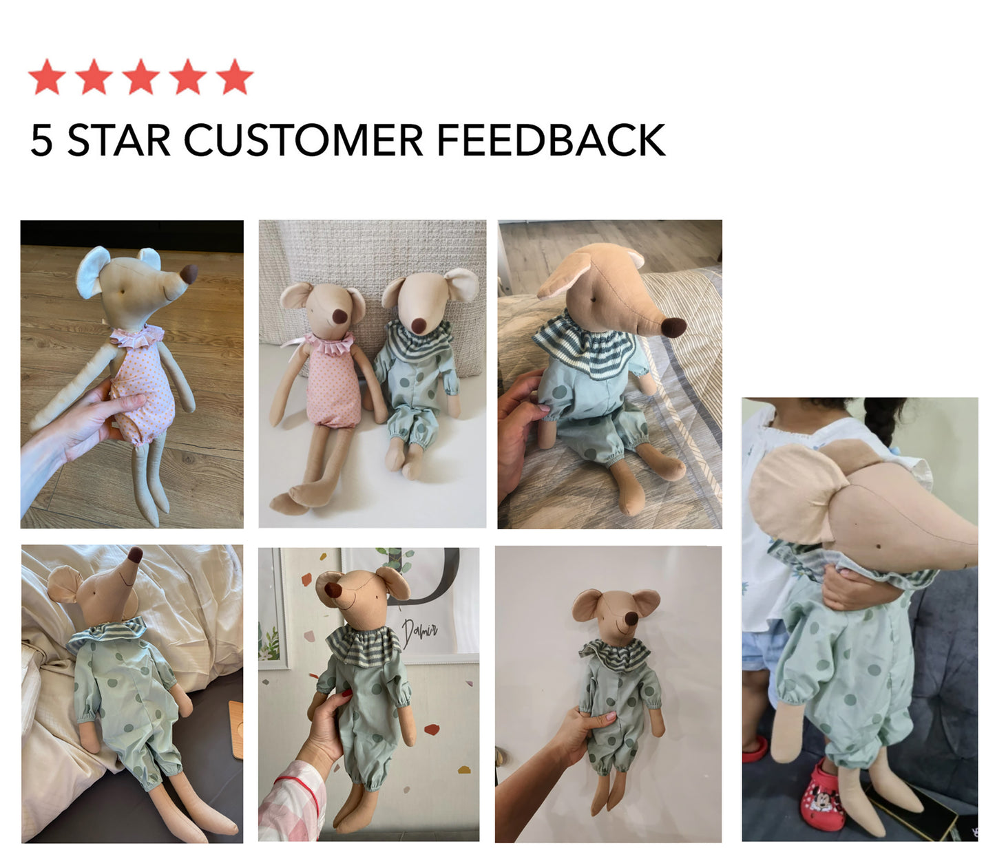 Mr & Mrs Mouse Soft Touch Dolls