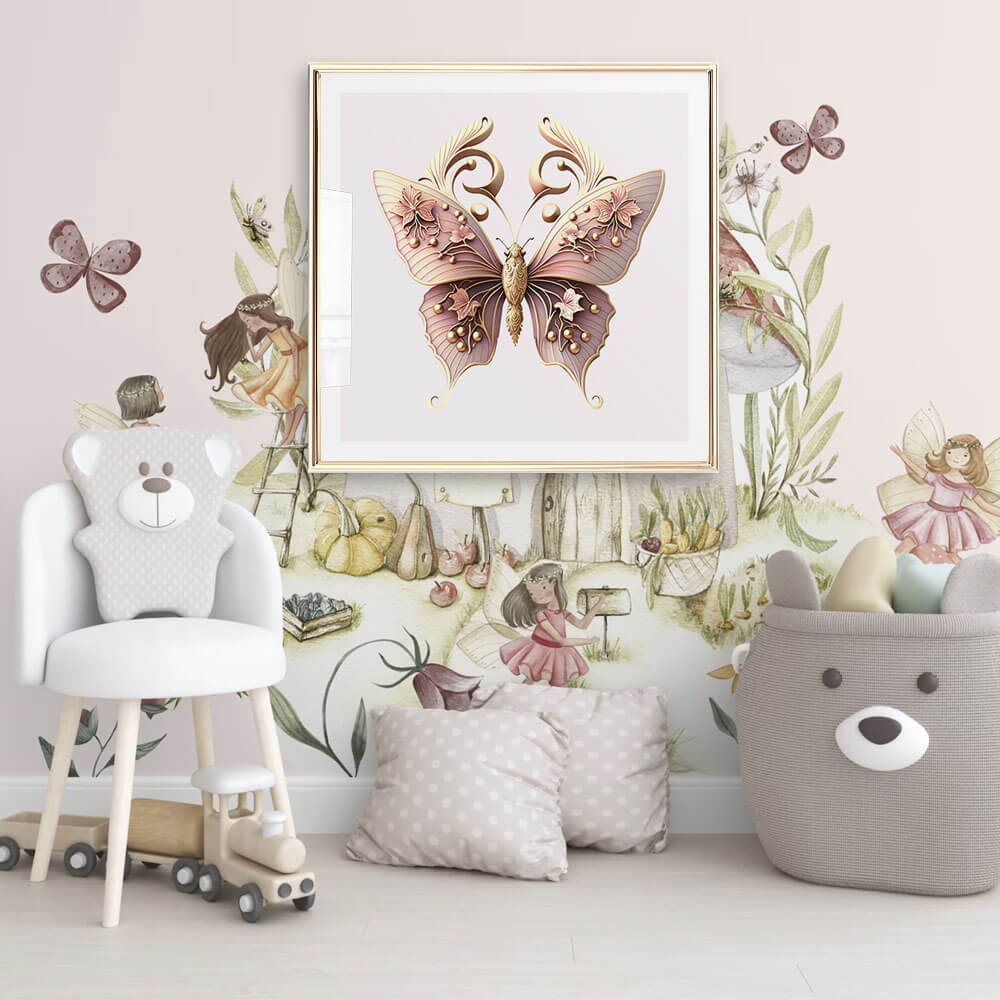 Vaaleanpunainen Butterfly Art Print