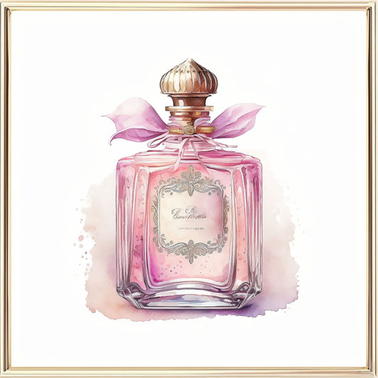 Rosa parfymeflaske kunsttrykk