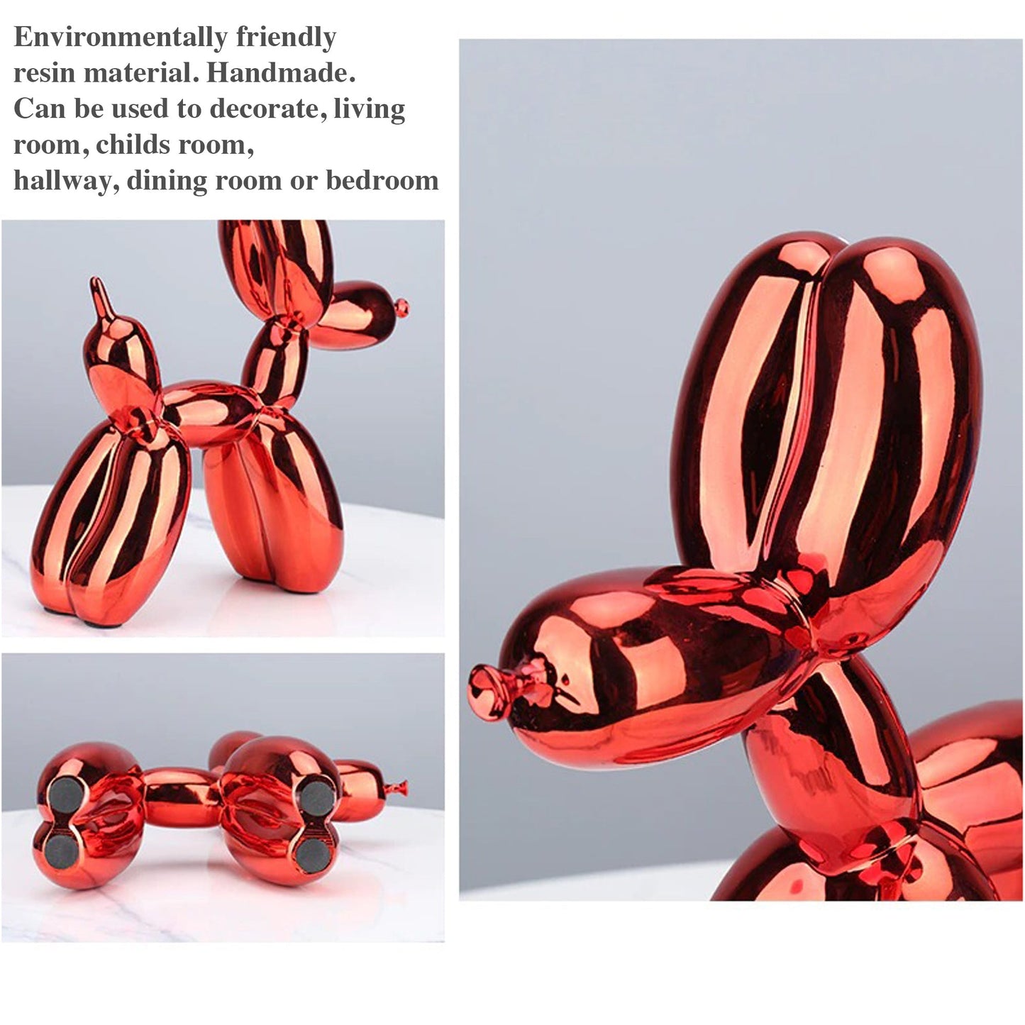 Galvanisierte Ballon-Hundeskulpturen - 2 Farben