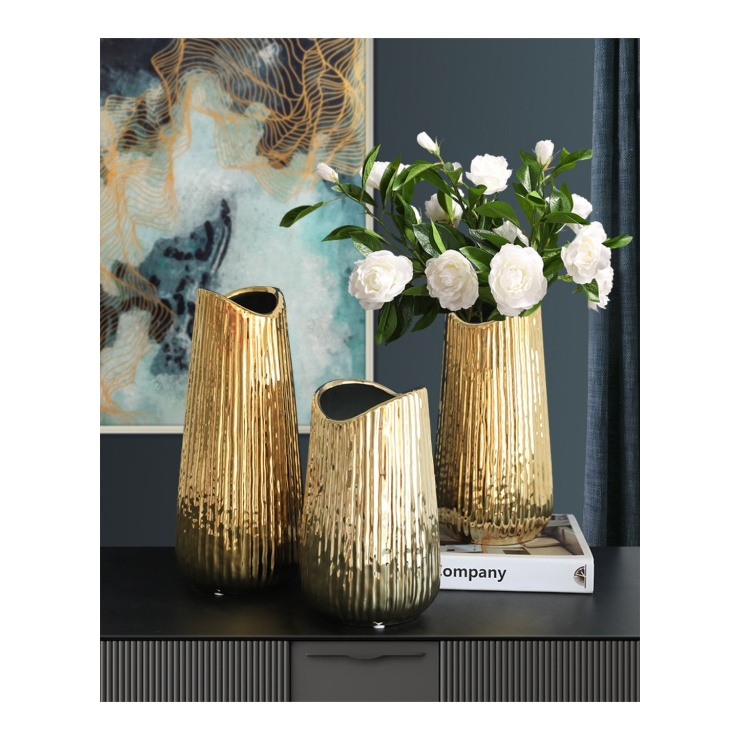 Golden Bark Vases
