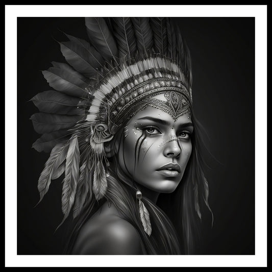 'Fierce' Apache Indian Wall Art Print