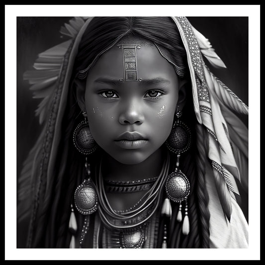Stampa d'arte indiana Apache 'senza paura'