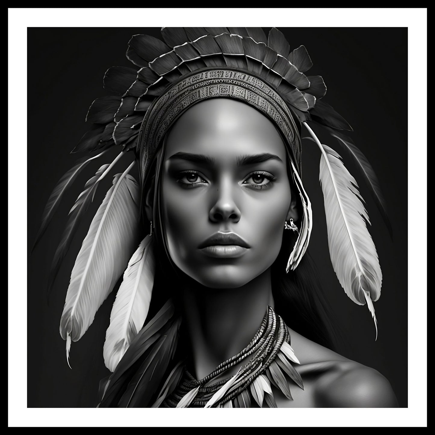 'Modig' Apache indisk kunsttrykk
