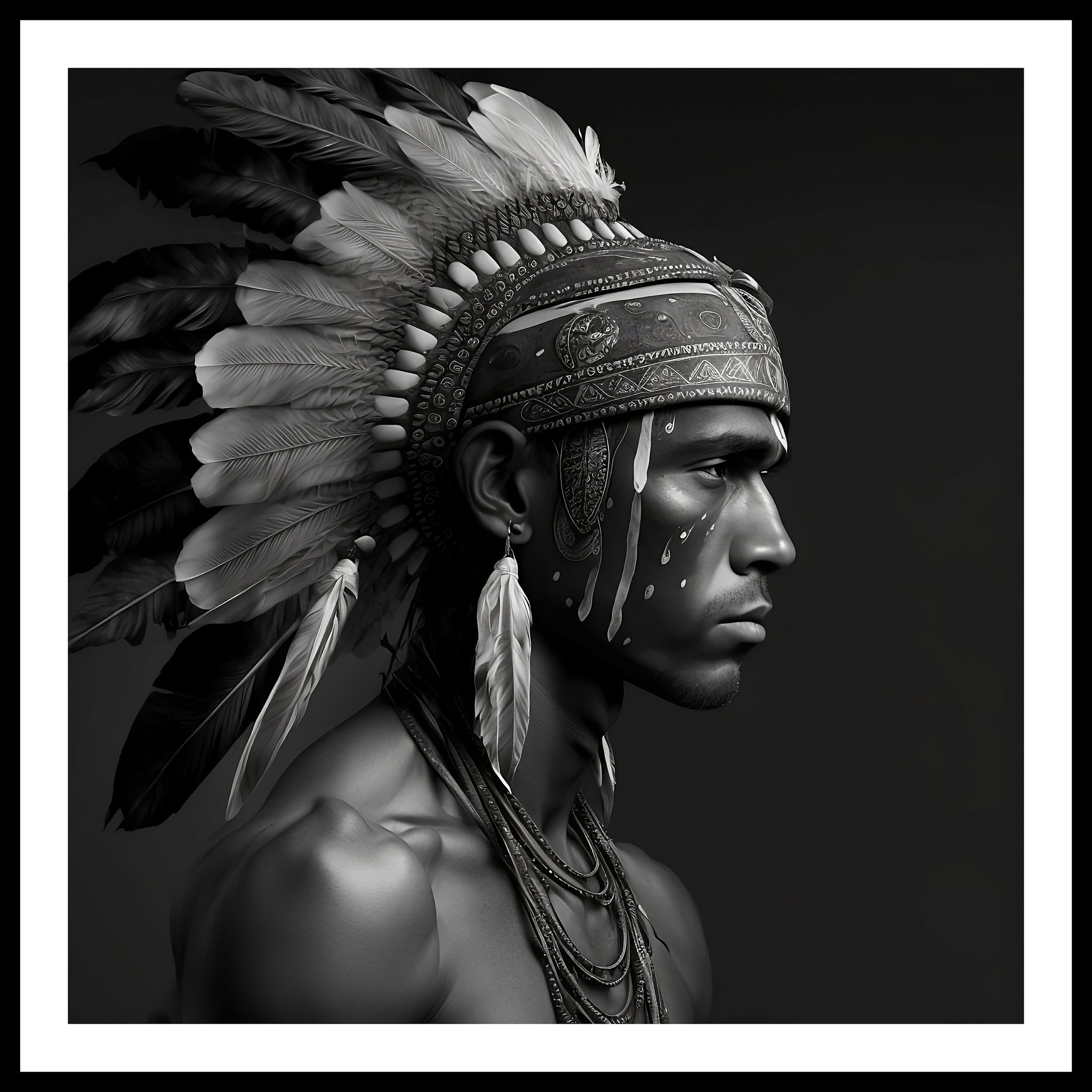 'Warrior' Apache Indian Wall Art Print – Jasmine and Jade Interiors