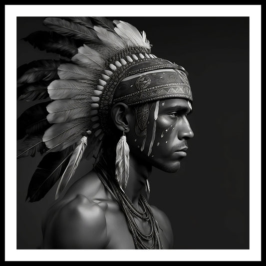 Stampa d'arte indiana Apache 'Guerriero'