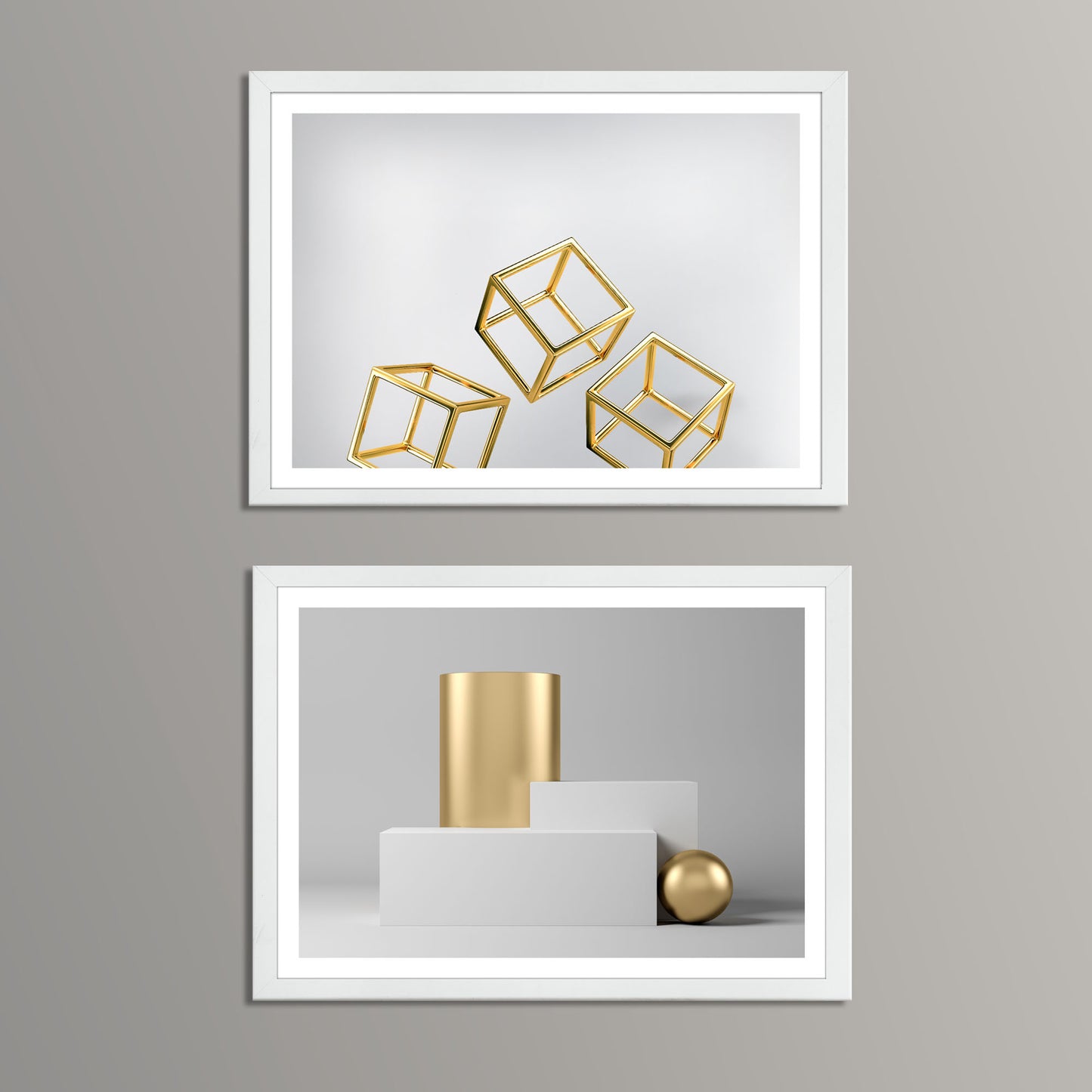Contemporary Gold Shapes Art Print