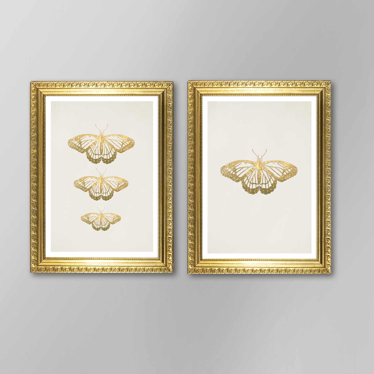 Stampa artistica di farfalle d'oro