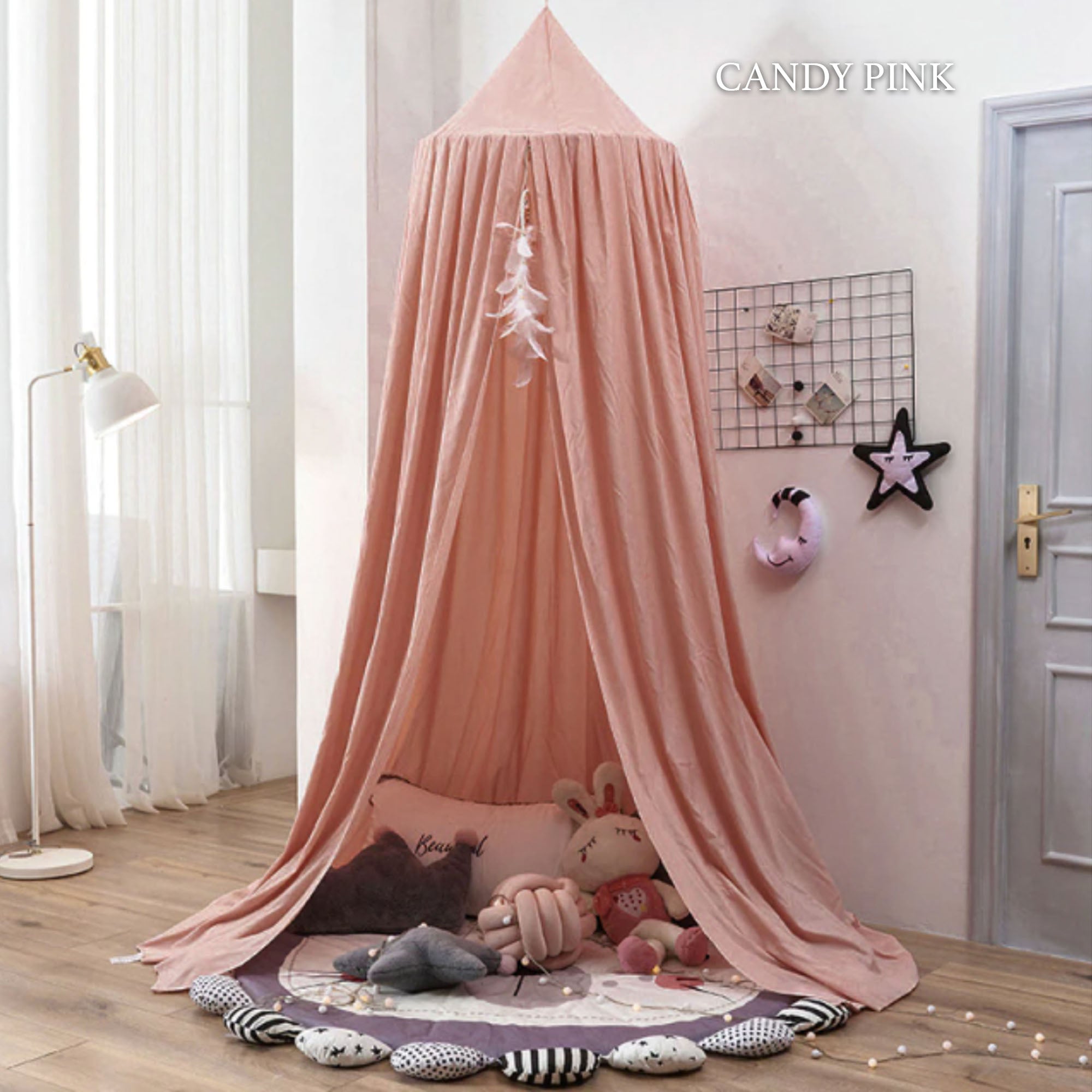 Dusky pink on sale bed canopy