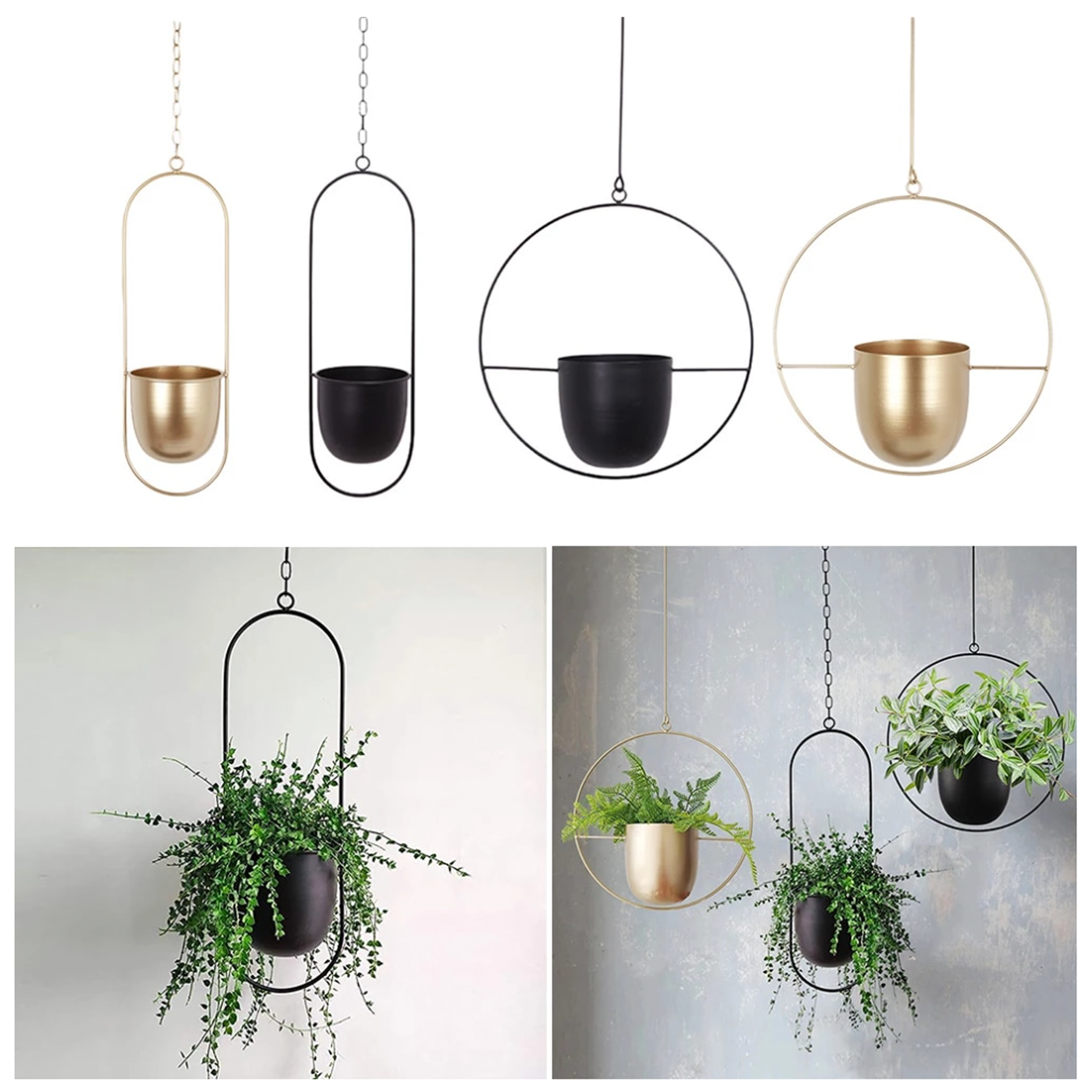 Metal hanging flower pots deals
