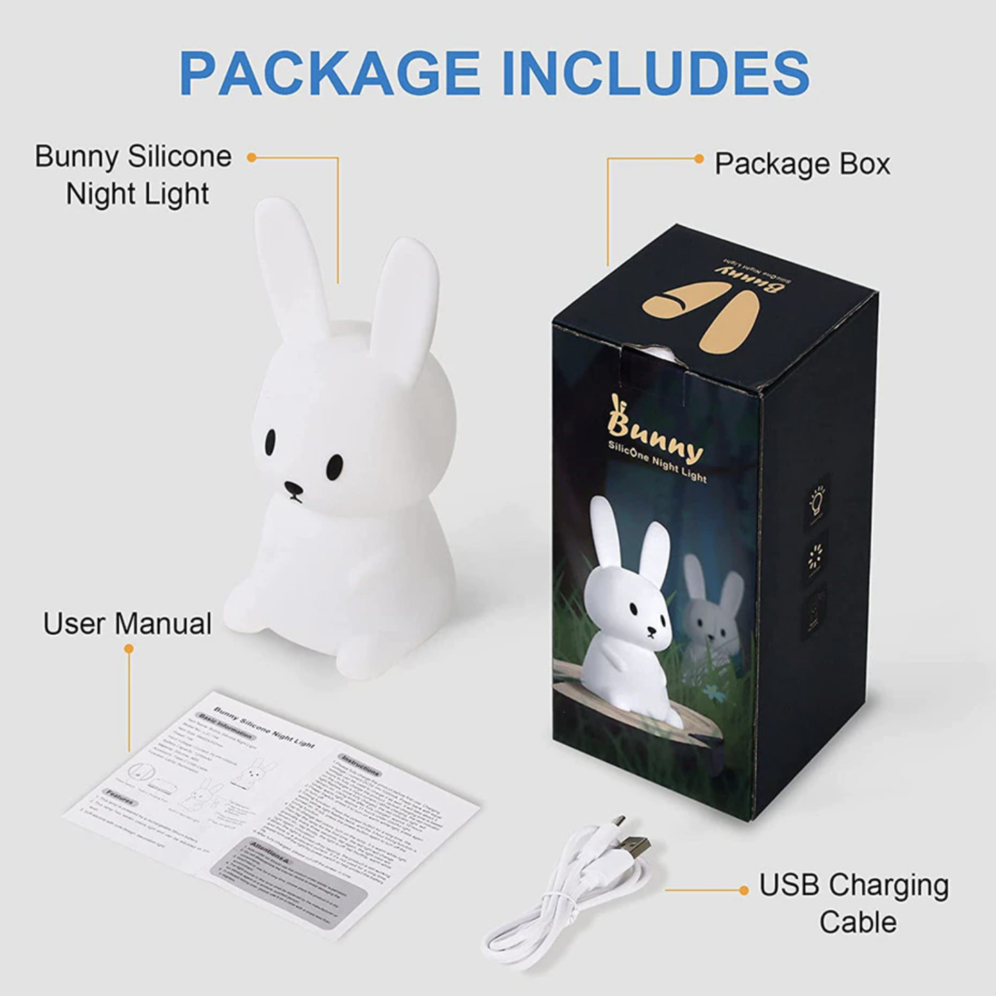 Magical Portable Rabbit Light -  Colour Change Nightlight - Jasmine and Jade Interiors