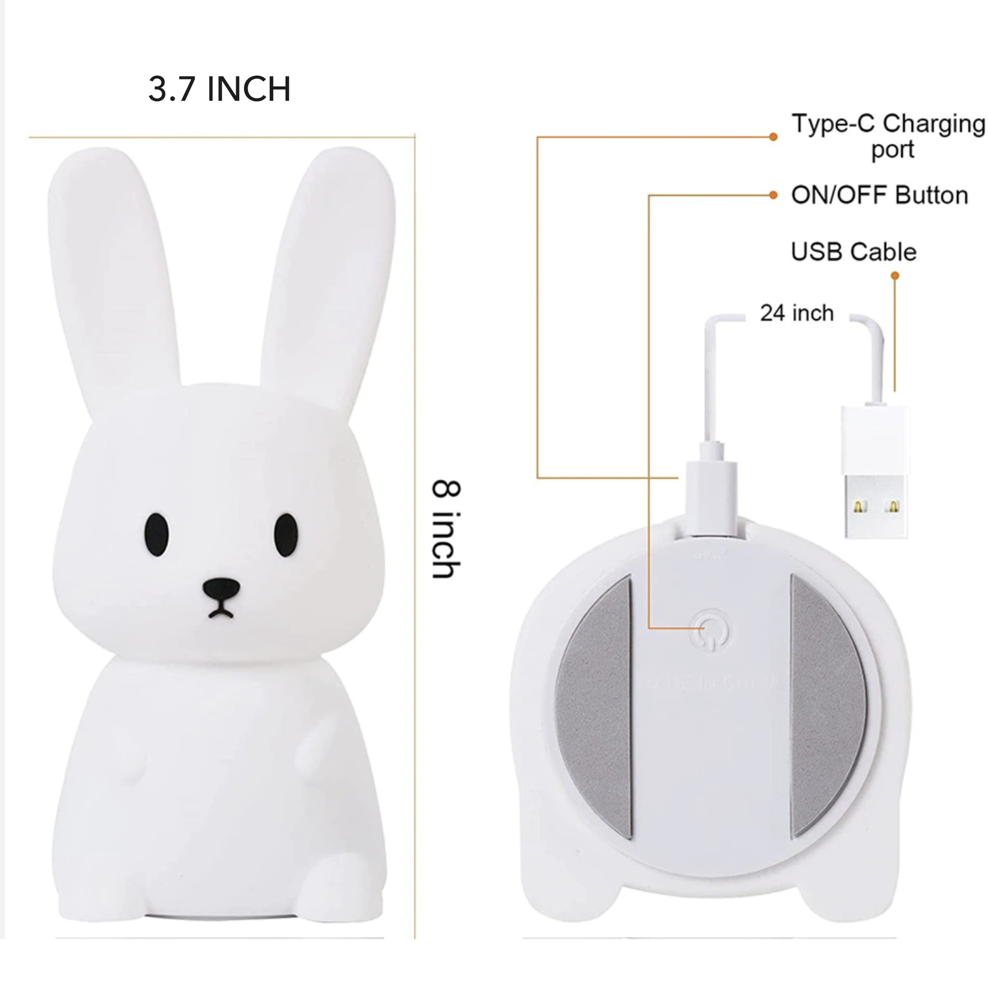 Magical Portable Rabbit Light -  Colour Change Nightlight - Jasmine and Jade Interiors