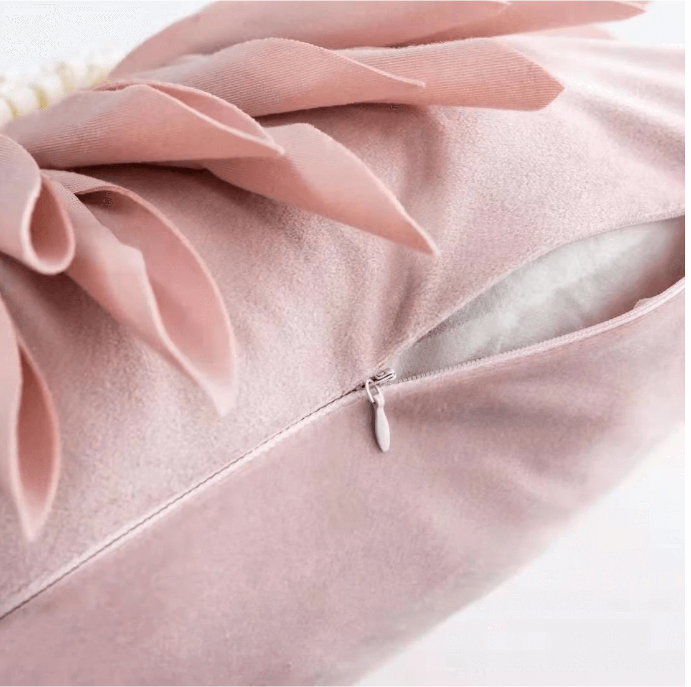 Blush pink flower cushion
