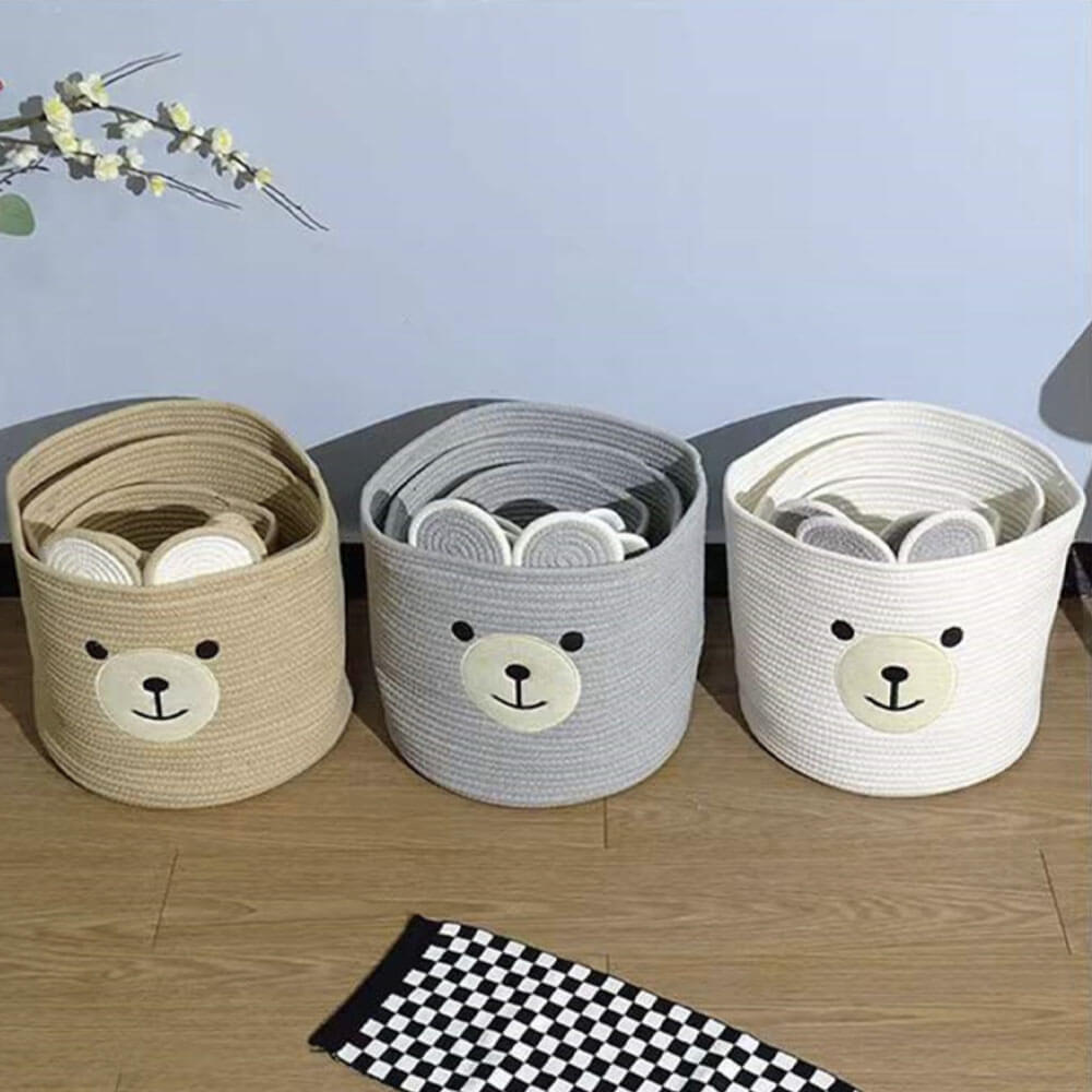 Cute Teddy Bear Storage Baskets