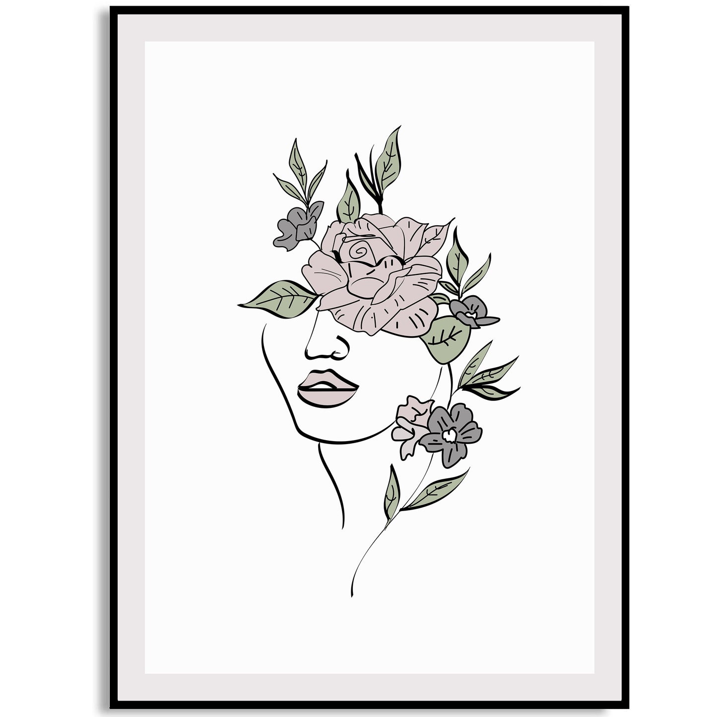 Boho Flower Lady Art Print