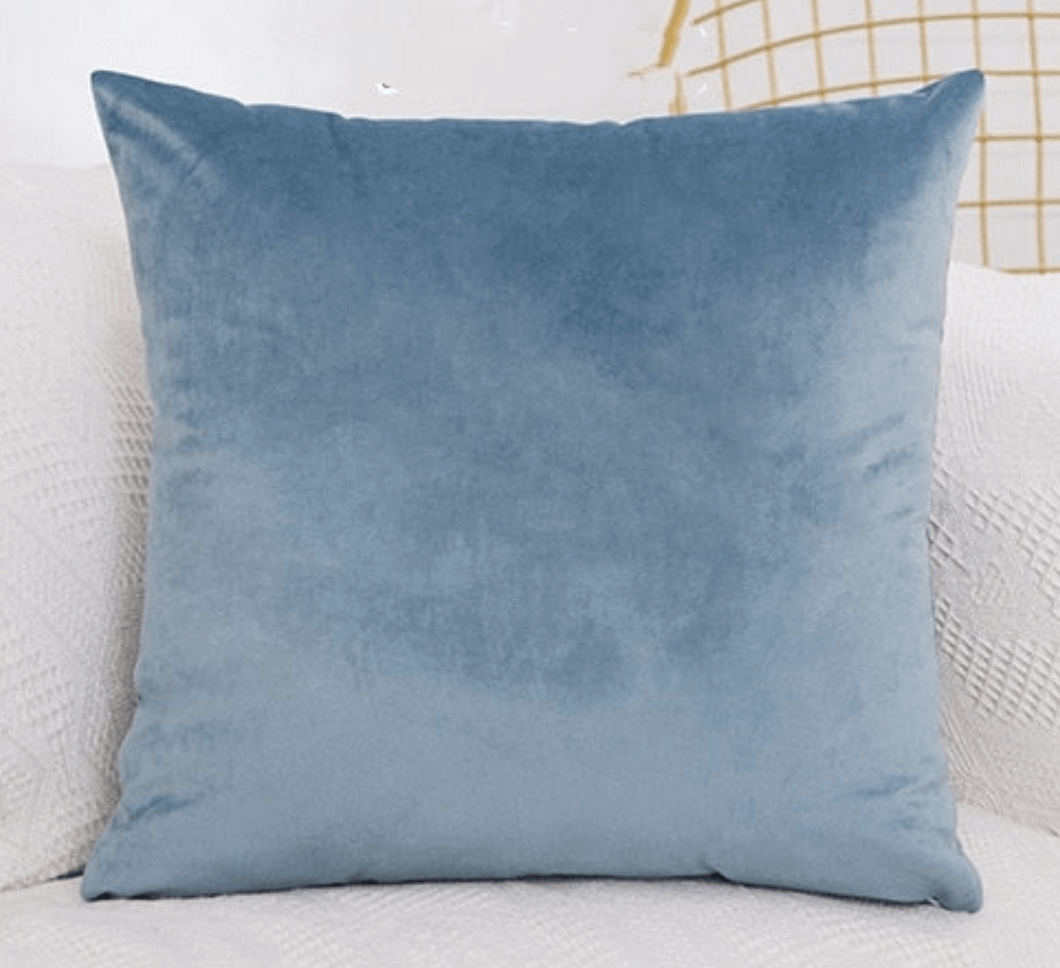 Cojín de Terciopelo Luxe - Azul Misty