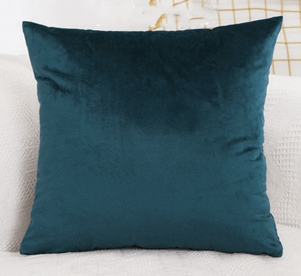 Luxuriöses Samtkissen – Blaugrün