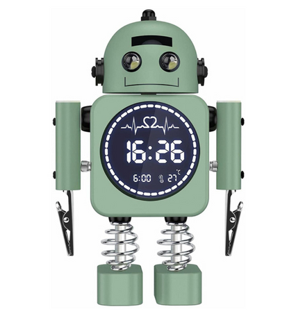 Retro Robot Alarm Clock with Light up Eyes - 5 Colours - Jasmine and Jade Interiors