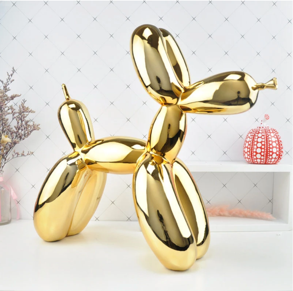 Galvanisierte Ballon-Hundeskulpturen - 2 Farben