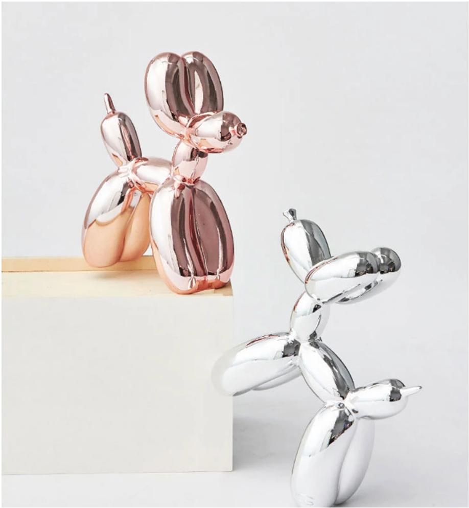 Electroplated Balloon Dog Sculptures - 2 Colours