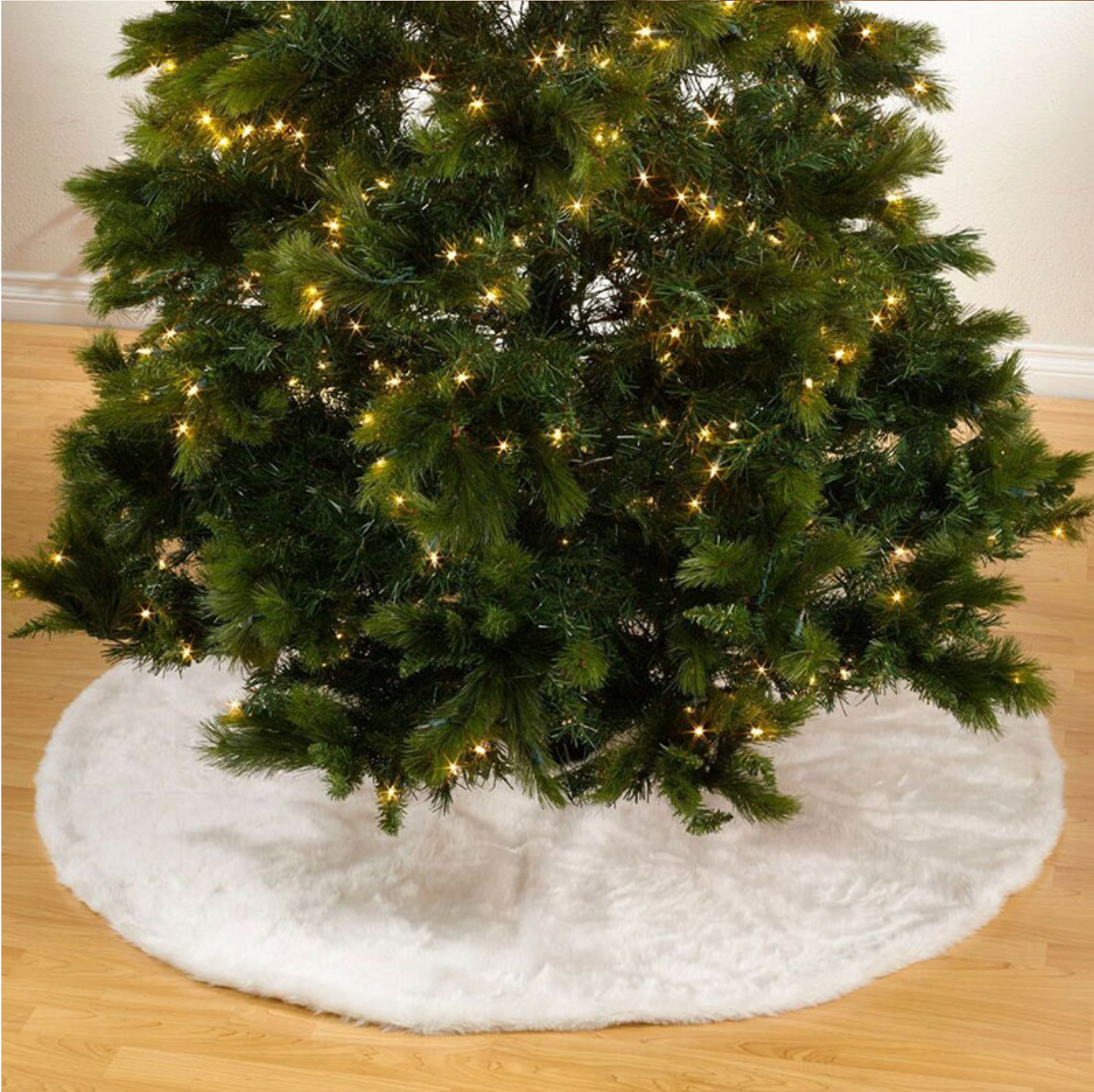 Gonna Per Albero Di Natale - Finta Pelliccia Bianca, 150 Cm - Base Gonna Per Albero Di Natale - Finta Pelliccia Bianca, 150 Cm - Base