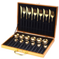 Luxus Dinnerware Set - 24PCS mat Gold Case - 12 Faarwen