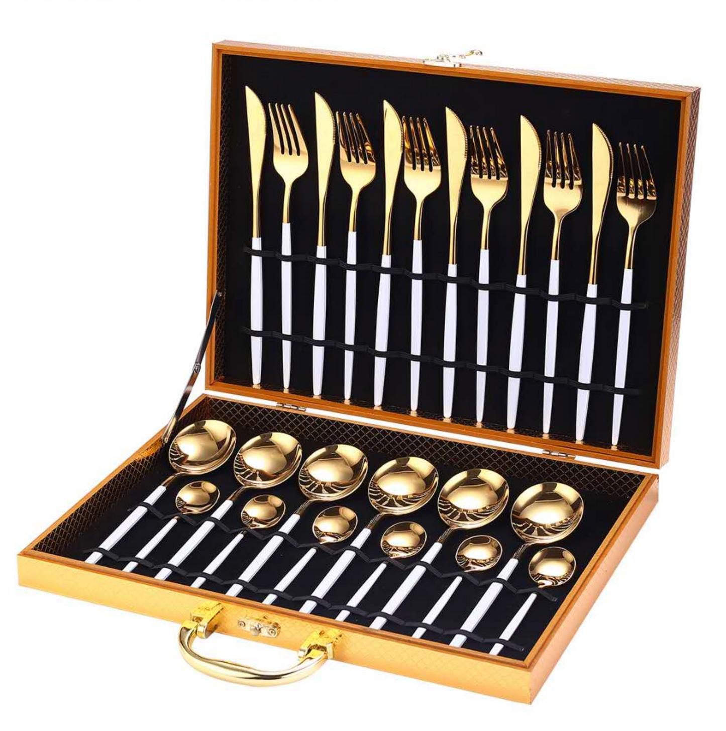 Luxury Dinnerware Set - 24PCS with Gold Case - 12 Colours