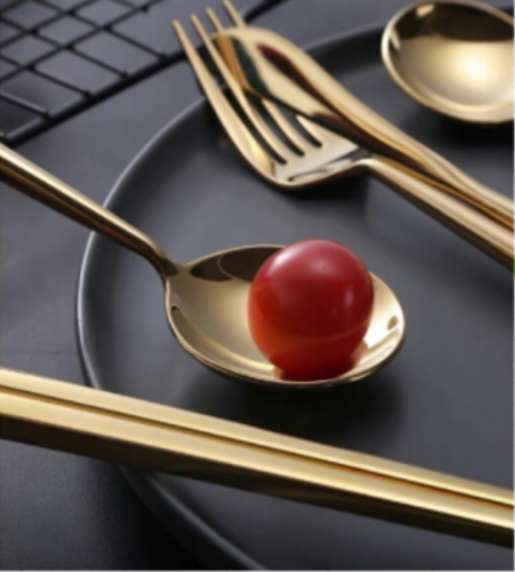 Luxus-Geschirr-Set – 24-teilig mit Goldetui – 12 Farben
