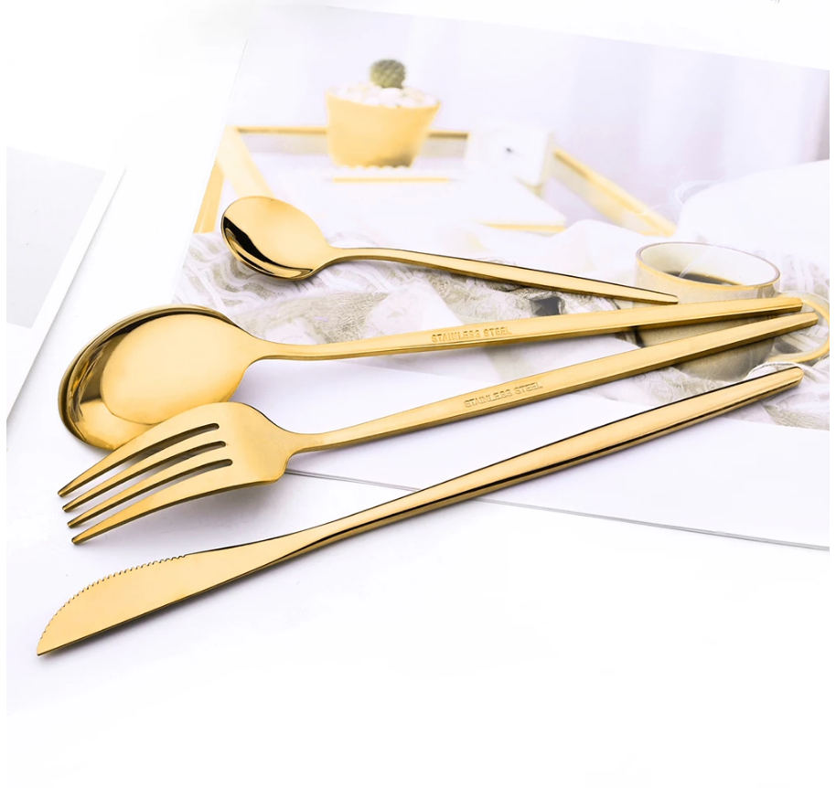 Luxus Gold Spigel Dinnerware Set - 24PCS