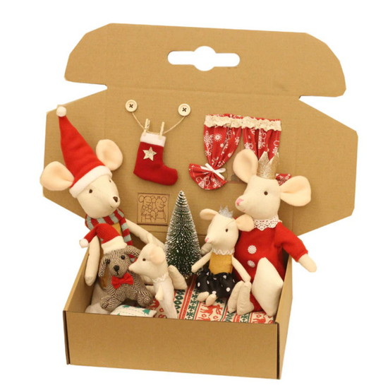 Christmas mouse family & dolls house kids gift