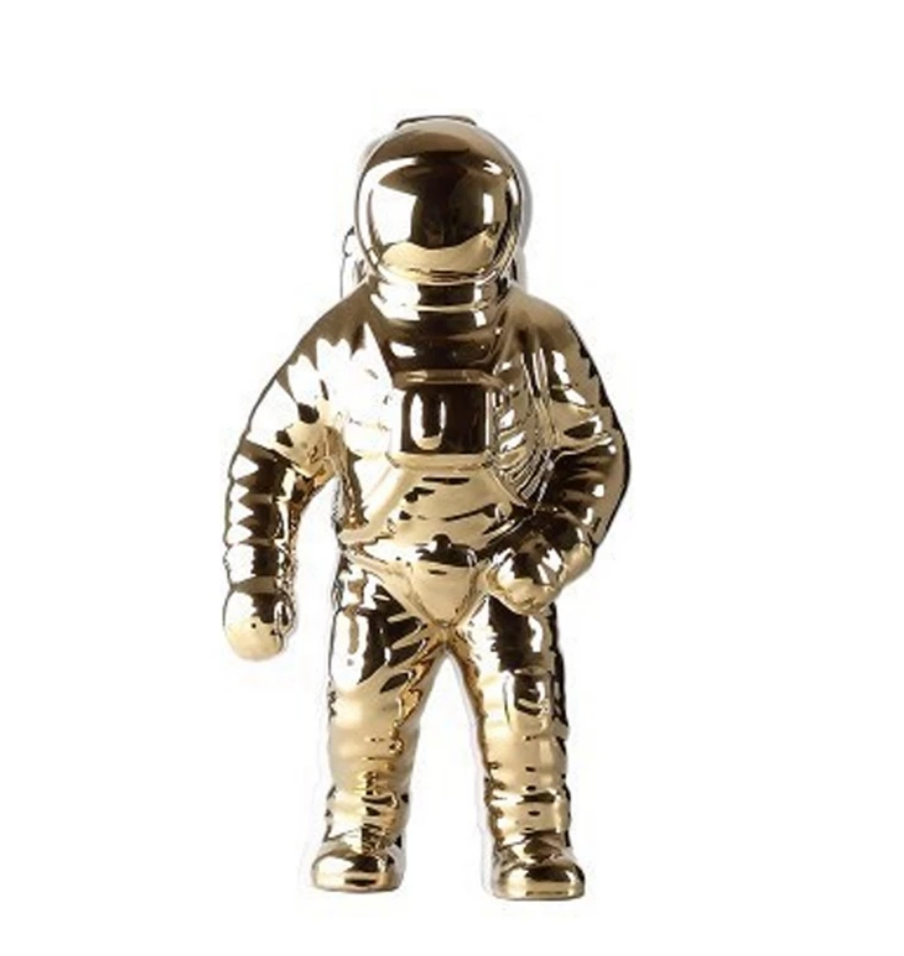 Gold, white or silver spaceman, astronaut vase
