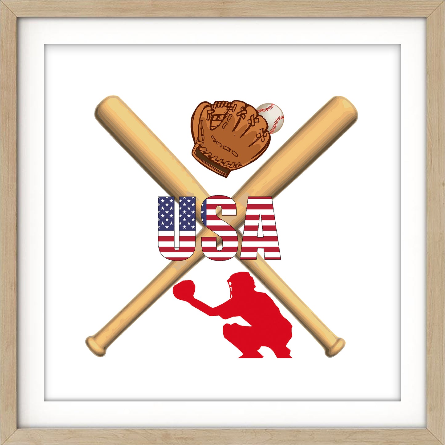 Stampa artistica di baseball degli Stati Uniti