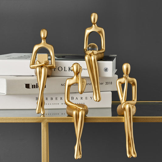 Nordic Gold Figurine : Abstract Bookshelf Decor Figurines Näytä tarkat tiedot
