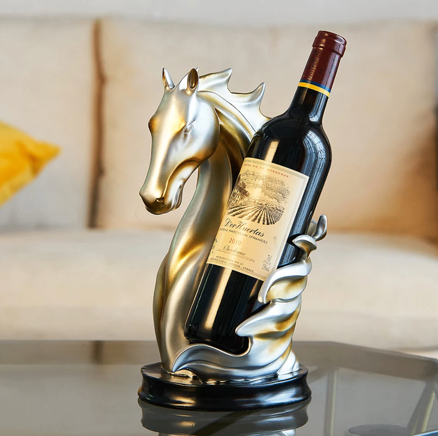 Portabottiglie per vino Gold o Blue Horse