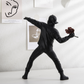 Artist Banksy flower thrower sculpture figurine in black, white or gold